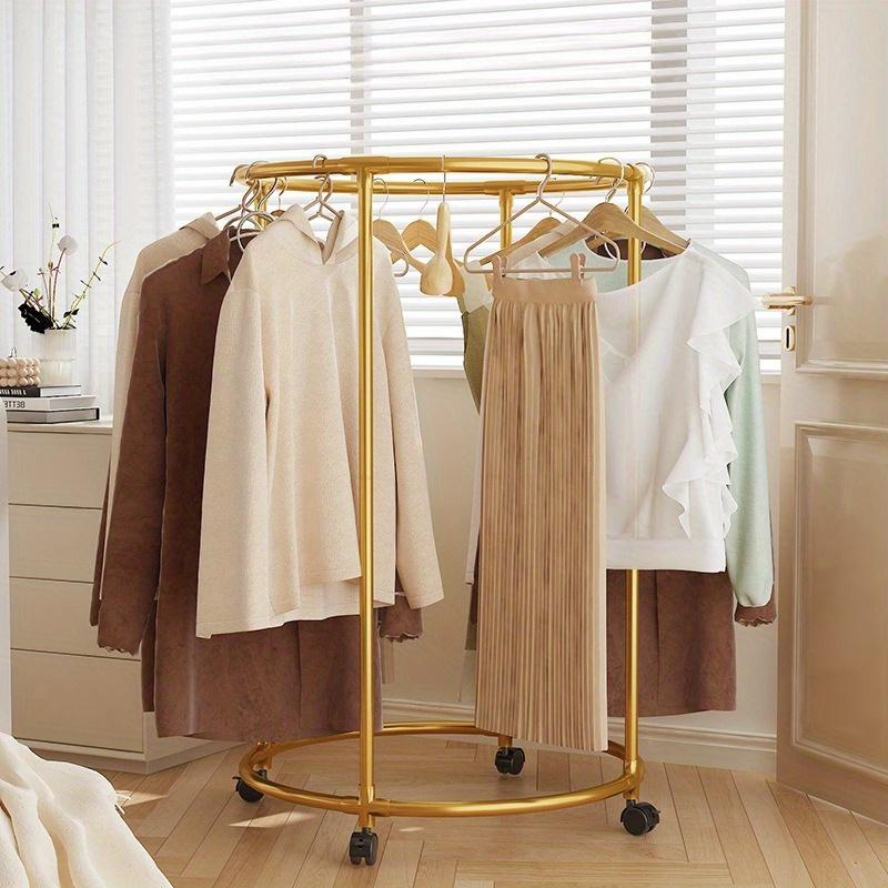 TEMU A Metal Outdoor Indoor Floor Rack, Clothes Drying Rack, Round Drying Rack - Home, Retail Store & Mall Freestanding Display Rack, Storage & Organization, Drying Racks