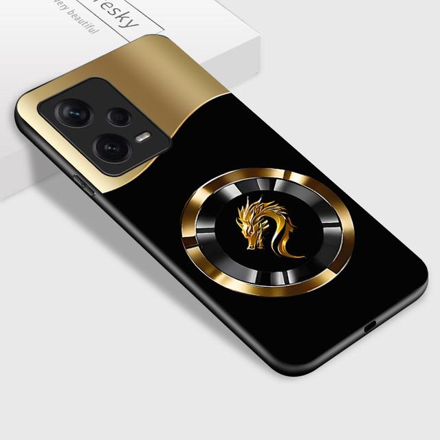 TEMU Funda para Móvil: para Redmi Note 12 Pro Plus Pro+ 5G 4G, de Dorado, Estética Premium en y Dorado, Cubierta Trasera de Vidrio Brillante