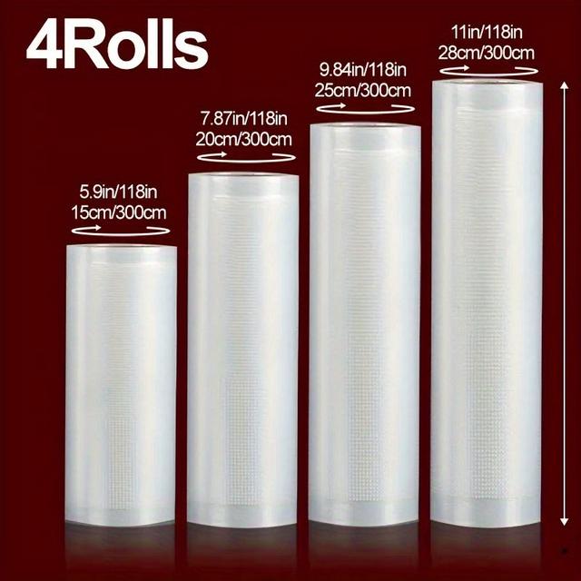 TEMU 4-roll Vacuum Seal Bags, Vacuum Packaging Bags