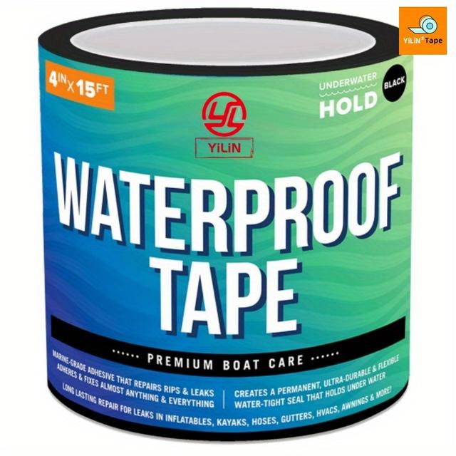 TEMU Portable Small Roll Cores Waterproof Tape For Leaks, Heavy Duty Marine Grade Sealant, 15ft X 4in, For Pools, Gutters, Underwater Repair, Patching And Sealing