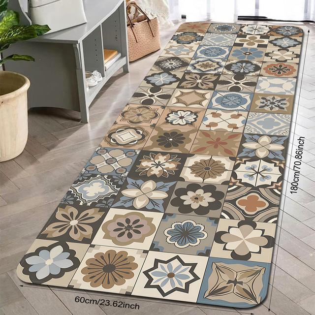 TEMU 스타일 주방 매트, 부드러운 폴리에스터 소재, 미끄럼 방지, 가벼운 무게, 기계 제작, 드라이클리닝 전용, 직사각형 - 실내/외용, 현관, 세탁실, 욕실에 적합 - 크리스마스, 이스터, 추수감사절, 발렌타인데이, 졸업식에 완벽, 크리스마스와 추수감사절에 최적