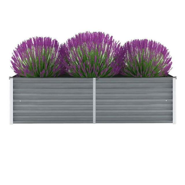 TEMU Garden Raised Bed Galvanized Steel 160x40x45cm Grey