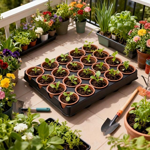 TEMU 21-delars set med dräneringshål för plantbrädor | Återanvändbara, lämpliga för trädgårdar, balkonger, gräsmattor och växthus, speciellt designade för bönor, blommor och grönsaksplantor