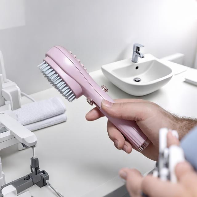 TEMU فرشاة شعر قابلة للفصل بزاوية 360 درجة مضادة للكهرباء الساكنة - تصميم تلسكوبي محمول، تصفيف سهل، شعيرات بلاستيكية، مقبض ABS، مثالية لجميع أنواع الشعر، هدية مثالية لجميع ، فرشاة شعر