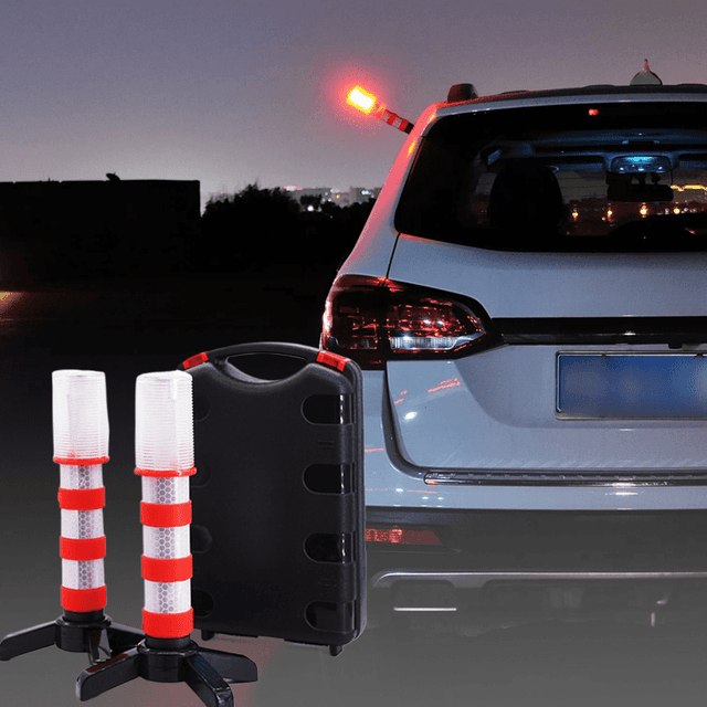 TEMU 2pcs Car Bedside Lighting Kit With Magnetic Base, Detachable Bracket & Solid Storage Box - Led Lights For Truck Safety & Decoration Car Accessories, Without Battery