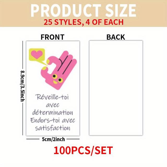 TEMU Lot de 100 Cartes - France Mignonnes et Drôles avec Citations Inspirantes pour Amis, Famille, Rentrée Scolaire, Fête des Mères, Fête des Pères, Cadeaux de Pâques