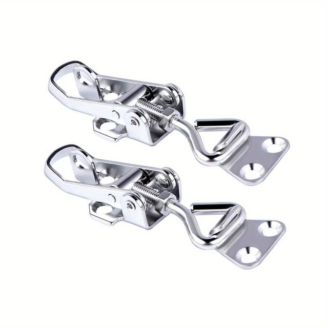 TEMU Juego de 2 abrazaderas de palanca de acero inoxidable para cajas de gabinetes marinos, con de palanca y mecanismos de bloqueo.