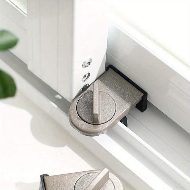 TEMU 1pc Metal Sliding Door And Window Lock - Anti-pinch, Anti-theft, Anti-fall Safety Lock, No Battery Required