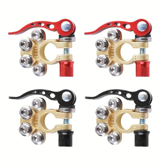 TEMU Set Of 4 Alloy Quick Release Clips For Easy Disassembly | Modifications For Car Battery Terminals | Connector Card | Excludes Battery