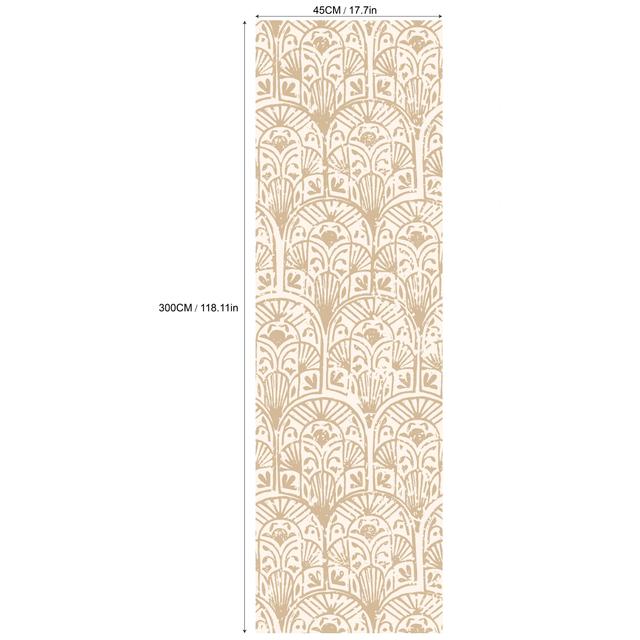 TEMU 1 Rollo Papel Tapiz Autoadhesivo y Removible para Instalación DIY - Paneles de Vinilo Arqueados Estilo Boho, Paneles de Pared Arqueados para Pantallas, de Pared