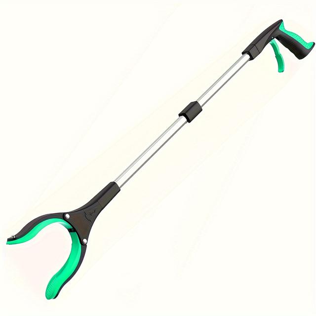 TEMU 32-inch Foldable Grabbing Tool For Elderly - Lightweight Aluminum Garbage Picker With 4-inch Wide Claw & Strong Magnetic Tip, Ergonomic Handle For Commercial & Home Cleaning