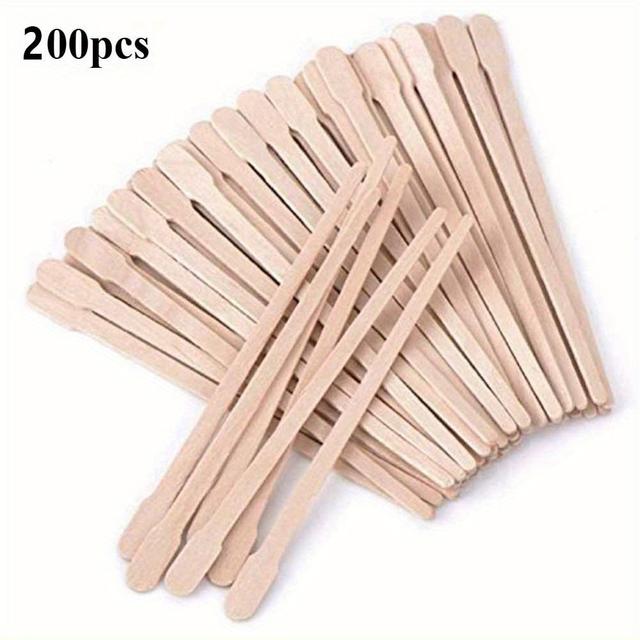 TEMU Disposable Waxing Stick, Beauty Hair Removal Tool - Smooth Tongue For Facial, Eyebrow And Body Hair Removal - Small Wooden Spatula, Easy To Apply, Hair Products For Barber Travel Essentials