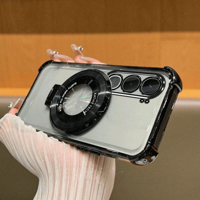 TEMU Funda Blanda para Vivo Y21D con Soporte Magnético Plegable, Diseño Lujoso, Protección Antigolpes y Cubierta Trasera Transparente con Capacidad Anticaídas.