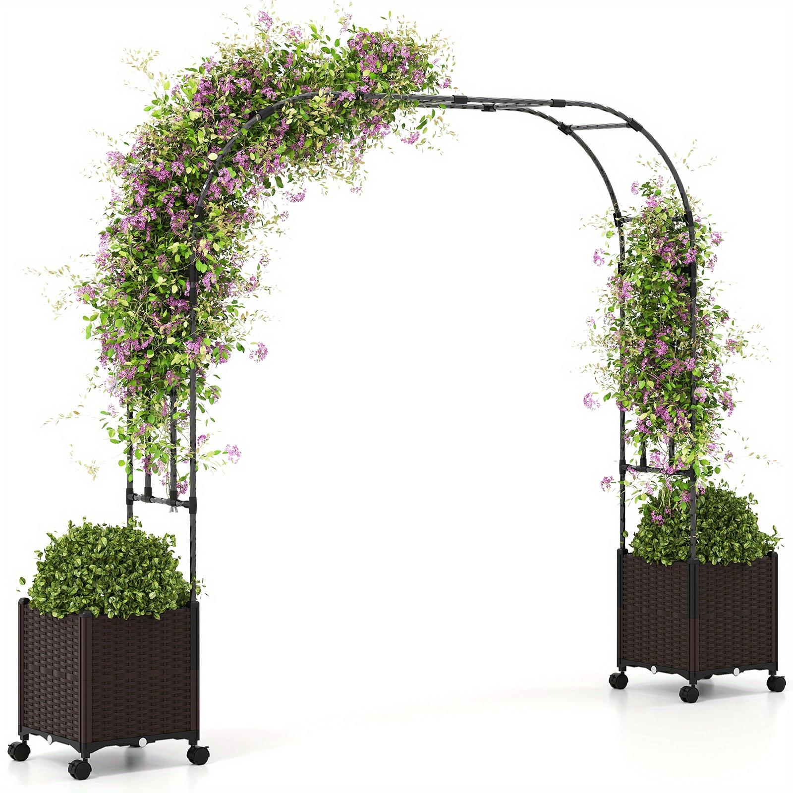 TEMU de Jardin 6,6 pieds avec 2 Jardinières et 'Auto-Arrosage pour Plantes Grimpantes - Extérieur