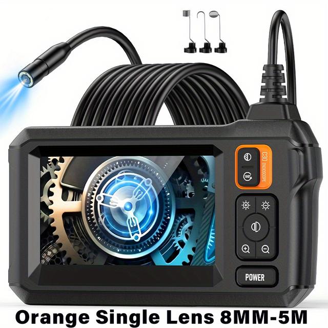 TEMU 4.3 Inch Ips Lcd Screen Industrial Endoscope 8mm Single Lens Ip67 Endoscope Camera, Auto Repair Plumbing House Auxiliary