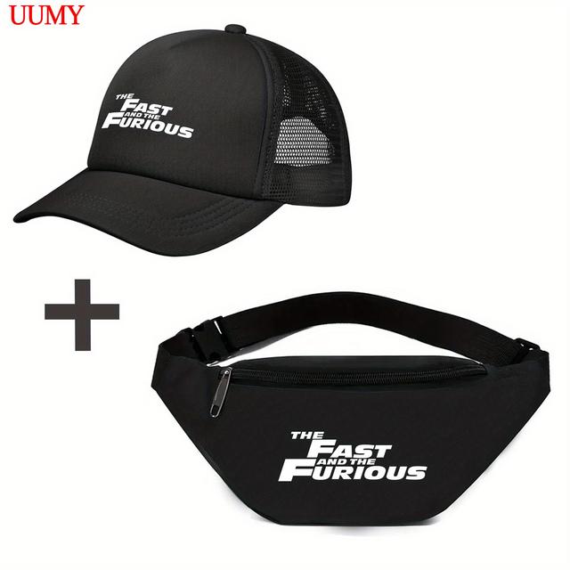 TEMU Fast And The Waist Bag & Baseball Cap Set - Stylish Hip Pack With Adjustable Belt For Men Women - Trendy Sports Belt Bag & Cool Snapback Hat Combo - Gym Fitness Outdoors