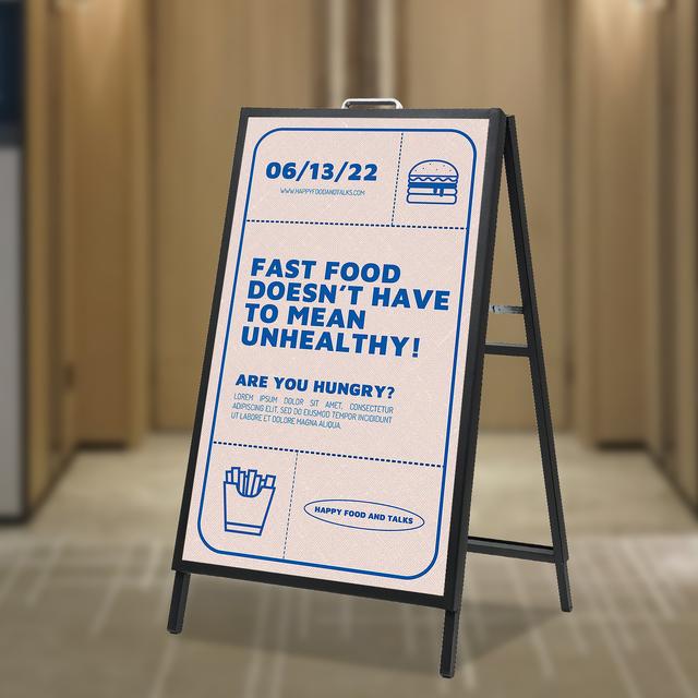 TEMU Freestanding Iron Advertising Stand, Foldable Without Assembly, Suitable For Shopping Malls, Retail Stores, Hotels, Guesthouses, Supermarkets, Business , Reception Areas