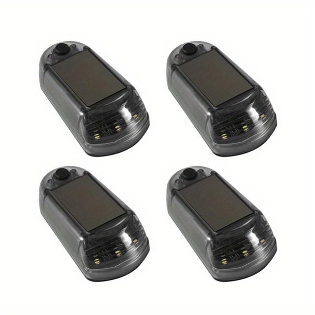 TEMU Ensemble de 4 lampes solaires LED pour voiture, lampes d' décoratives pour véhicules, feux de sécurité pour prévenir les , améliorations pour voitures et motos, installation facile