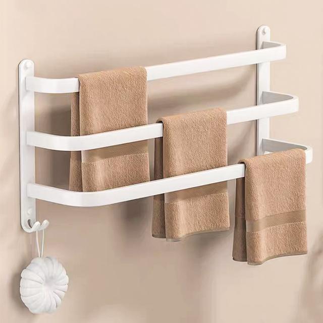 TEMU 50*24*14.4cm Porte-serviettes, Porte-murs, Blanc, Adapté pour de bain, et la , Porte-serviettes