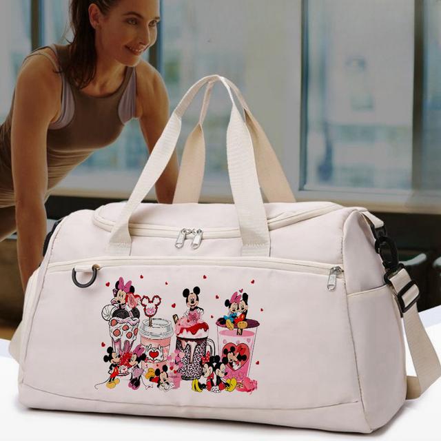 TEMU 1 قطعة حقيبة دافل بسحاب من ديزني - حقيبة تخزين للسفر، حقيبة حمل بسيطة للعطلات القصيرة - مناسبة للرجال والنساء - هدية مثالية للمسافرين