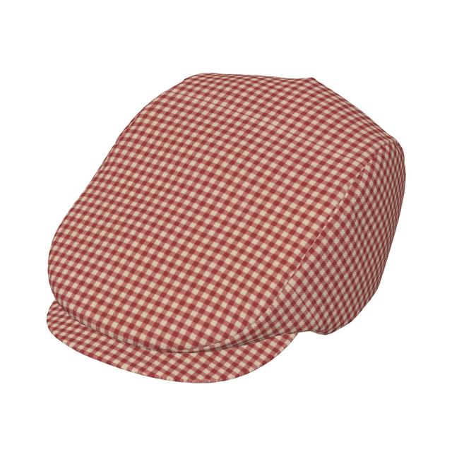 TEMU 1pc Casquette à Carreaux Rouge et Blanc Ajustable - Vintage Unisexe Ivy , Légère en Polyester pour , Noël, Diplômes, de Football, Tenues Décontractées & Semi-Formelles