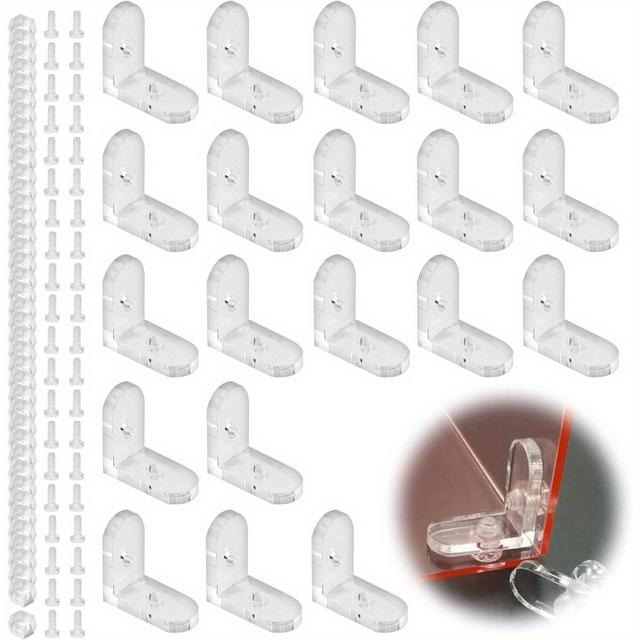 TEMU 20 Sets Of L-shaped Connectors, Transparent Right-angle Mounting Brackets, Transparent Right-angle Threaded Connectors, Acrylic Corner Connectors