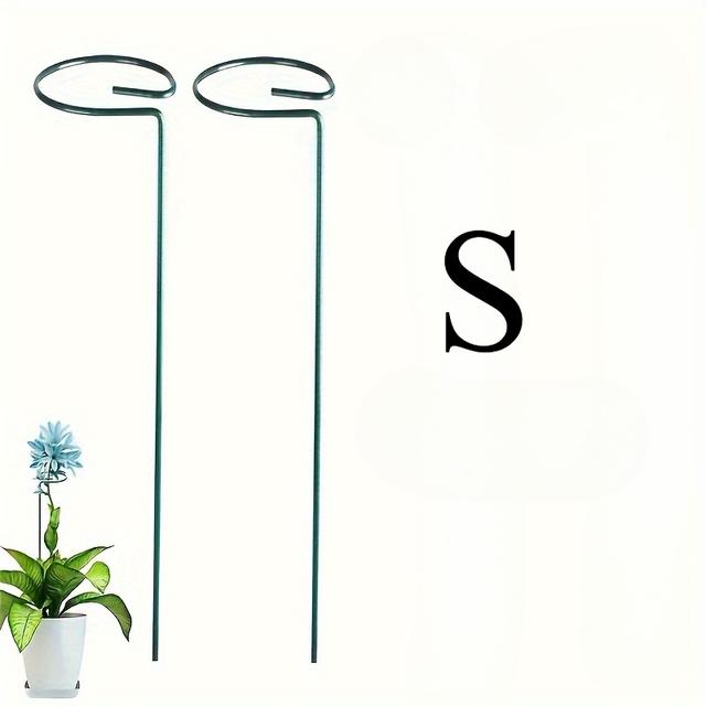 TEMU 2pcs, Iron Plant Support Pole, Plant Support Stakes, Flower Garden Stakes Plant Stick Supports Cages Ring Hoops For Indoor Outdoor Garden Supplies
