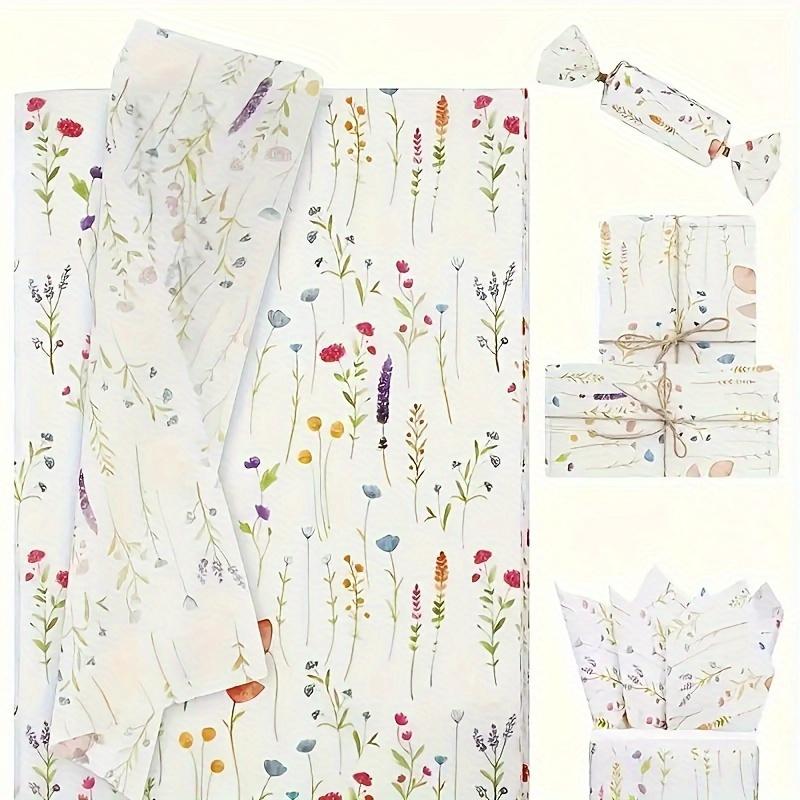 TEMU 50pcs Vibrant Floral Wrapping Paper Set - Perfect For Weddings, Birthdays & Parties | Ideal For Gift Packaging & Decorations