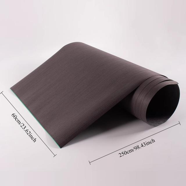 TEMU Painel de Revestimento de Madeira de Ébano – 250Cm por 60Cm, Superfície Sólida, 0.4Mm de Espessura, Com Base de Papel, Adequado para Caixas de Altifalantes, de Móveis e Revestimentos de Paredes