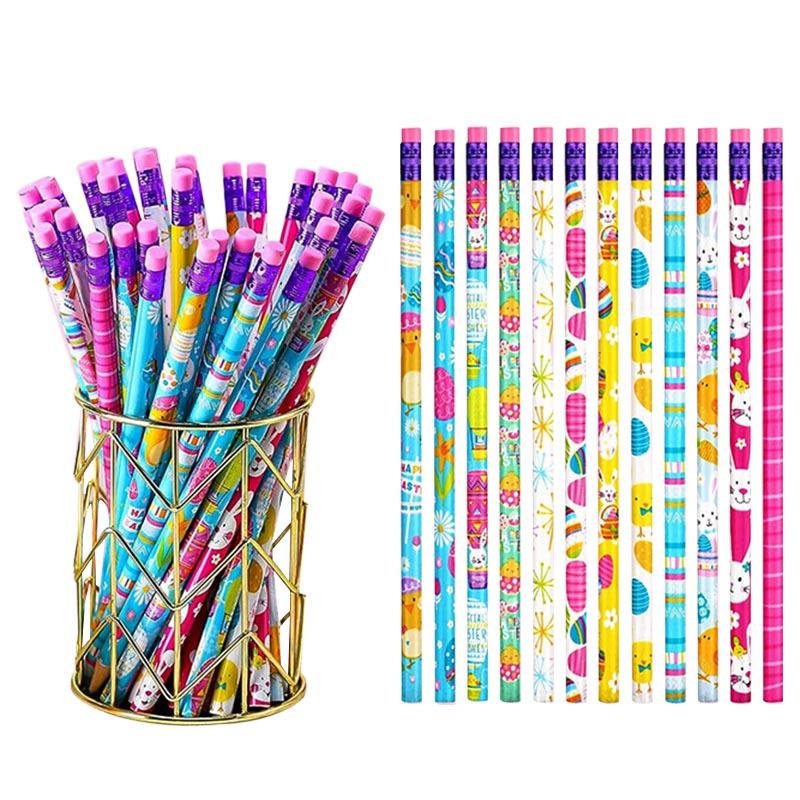 TEMU 36-pack Rose Red Eraser Wooden Pencils | Rabbit Easter Colorful Novelty Pencils, Suitable For Easter Parties, Valentine's Day Parties, Holiday Gifts, Office Teacher Supplies, Writing Supplies