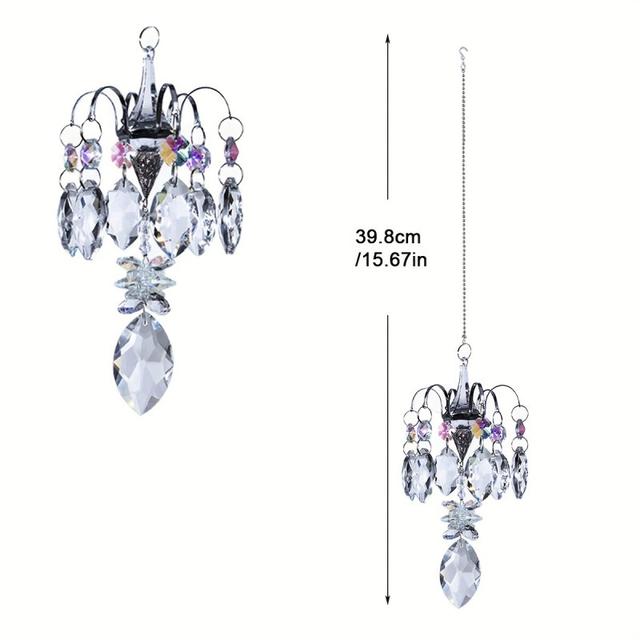 TEMU Crystal Glass Pendant Outdoor Garden Window Sunshine Pendant Crafts Colorful Gardening Light Collection Ornaments