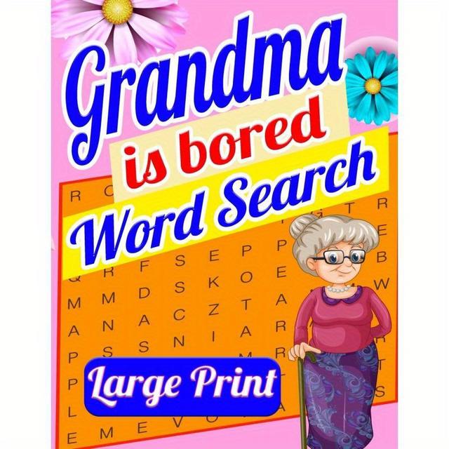 TEMU Grandma Is Bored Word Search Large Print:crossword Puzzle Book For Seniors - Word Search Puzzle For Adults - Large Print Word Search For Seniors - Funny Crossword Book For Women