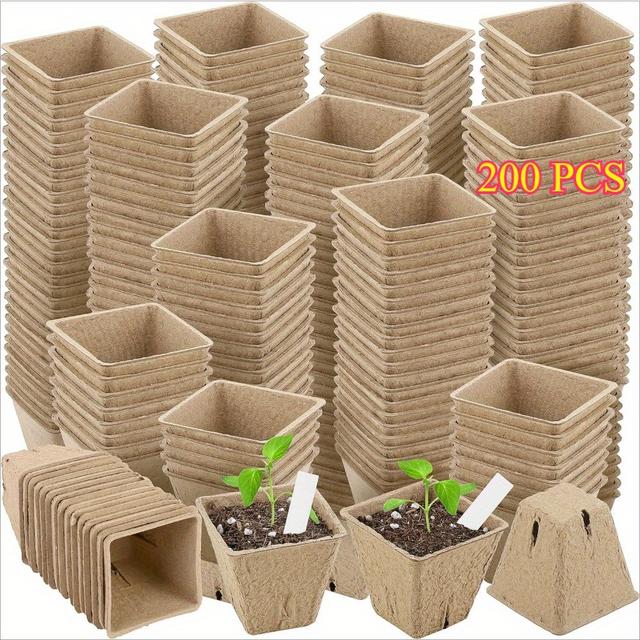 TEMU 200 pots de carrés pour semis et plantes, idéaux pour la germination en jardin