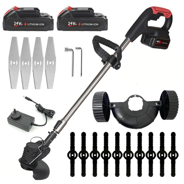 TEMU A Versatile 3-in-1 Electric Lawn Tool That Functions As A Cutter, Brush Mower, And Whipper Snipper. This Cordless, Battery-operated Mower Comes With 2 Batteries And
