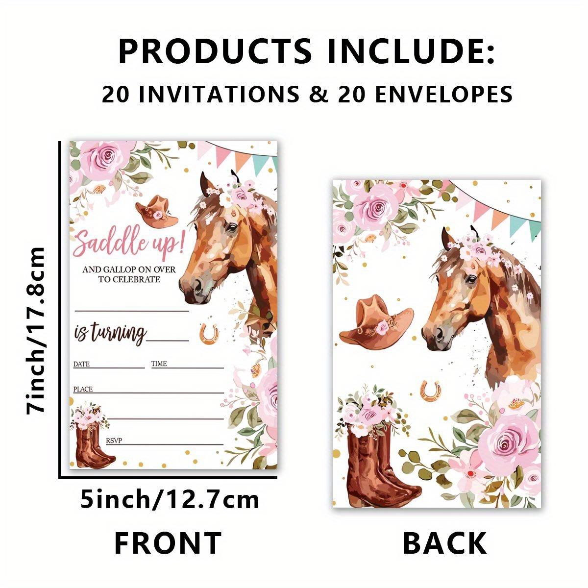 TEMU Set Of 20 Birthday Invitation Cards, Complete With Envelopes, Featuring Double-sided Invites For Your Birthday Celebration