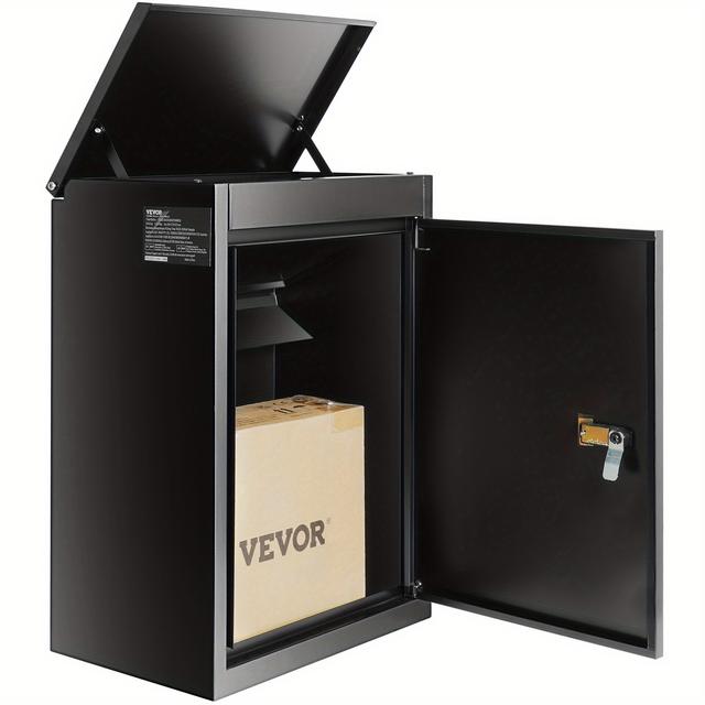 TEMU Vevor Package Delivery Boxes For Outside 15.4" X 10.6" X 20.5", Galvanized Steel Wall Mount Mailbox With Coded Lock, Anti-theft Baffle, Waterproof Lockable Large Mail Box For Porch,