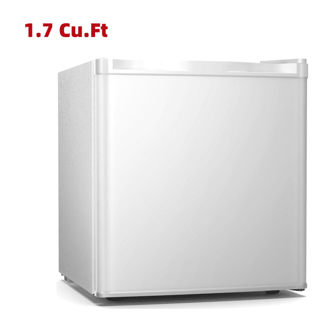 TEMU 1.7 Cu.ft Mini Fridge With Freezer - For Bedroom, Dorm, Office - Adjustable Thermostat, Reversible Door, Removable Glass Shelves - Black And White Small Fridge