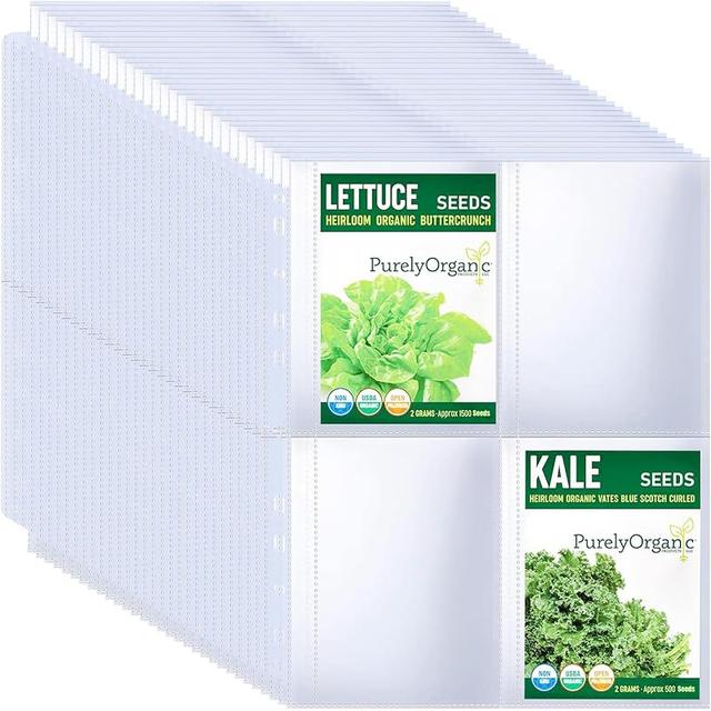 TEMU 50 Binder Sleeves - /durable Garden Seed Storage Protector Pages With Individual Seed For Binder/seed Holder Containers, Index Card Compatible Organizers For Seed Saving & Saver Collections
