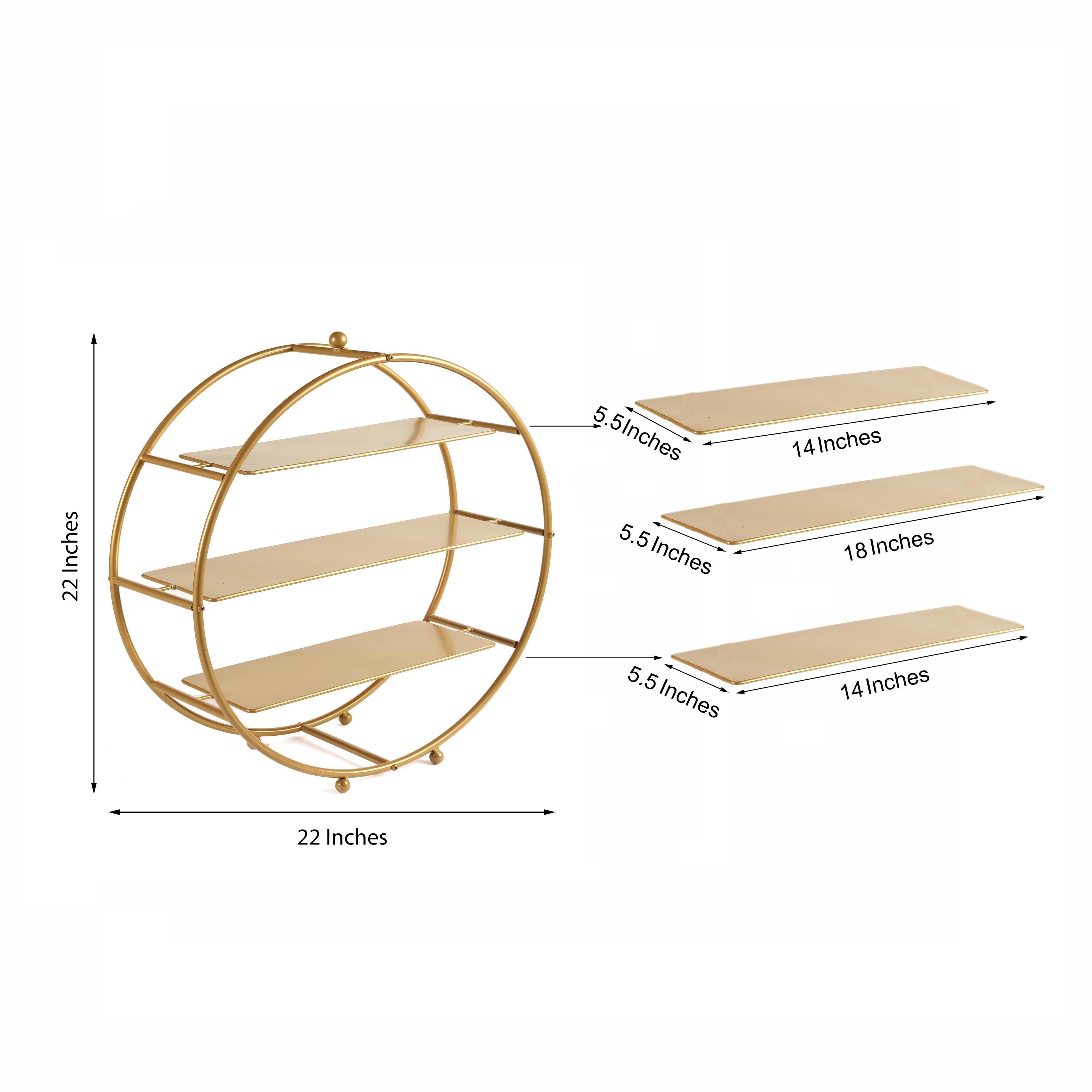 TEMU Golden-tone Metal Cupcake Stand, Round Three-tiered Dessert Stand, Round Cupcake Tray, Suitable For Dessert Table Displays, Parties, Wedding Kitchen Supplies, Graduation Season, Weddings.