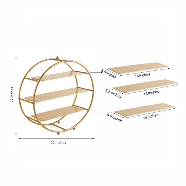 TEMU Golden-tone Metal Cupcake Stand, Round Three-tiered Dessert Stand, Round Cupcake Tray, Suitable For Dessert Table Displays, Parties, Wedding Kitchen Supplies, Graduation Season, Weddings.