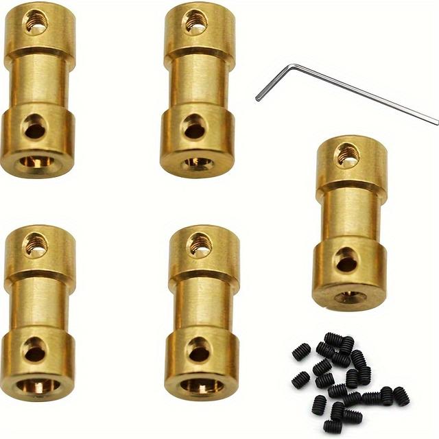 TEMU 5pcs Couplings With Screws& Allen Wrench- Durable, Power Transfer Connectors Motors And Machinery