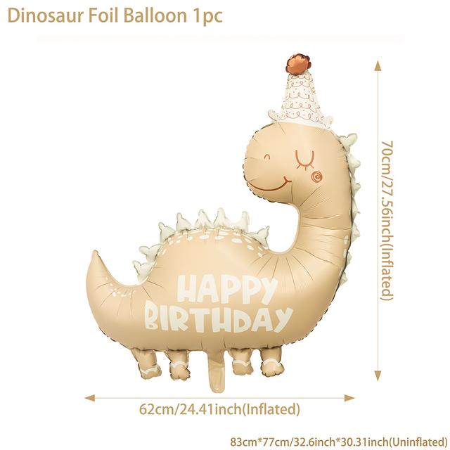 TEMU 1 Caramel Dinosaur Foil Balloon For Dinosaur-themed Birthday Party Decorations, Photo Styling, Life Decor