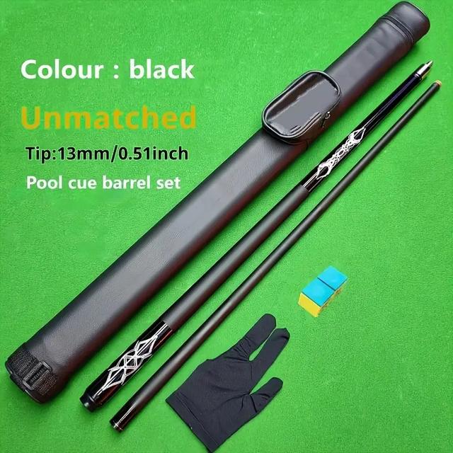 TEMU バリュープールキューまたはプールキューセット、ファイバーグラスとカーボン複合材料製、無料のバケット、手袋、パウダーアクセサリー付き、キューチップ13mm、長さ57.5インチ、重量19オンス、ビリヤード用品、ゲームルーム必需品、シンプルデザイン、グレードキュー、ムシップ、高性能材料、完全なビリヤードキット、精密キュー、ホームゲームルーム、スポーツ愛好家向け