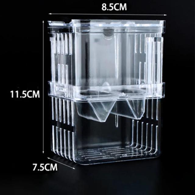 TEMU Aquarium Fish Breeder Box Durable Betta Fish Fish Breeding Box Hatching Incubator Box Fish Shrimp, Without Battery