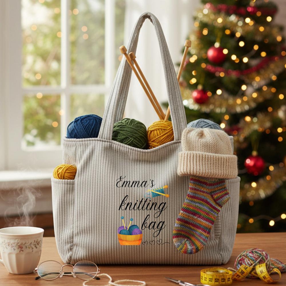 TEMU Custom-made Knitted Storage Bags Featuring Names | Yarn Organizers | Bags For Knitting And Crocheting | Presents For Grandma | Gifts For Mom | Birthday Presents | Christmas Gifts, Yarn Storage