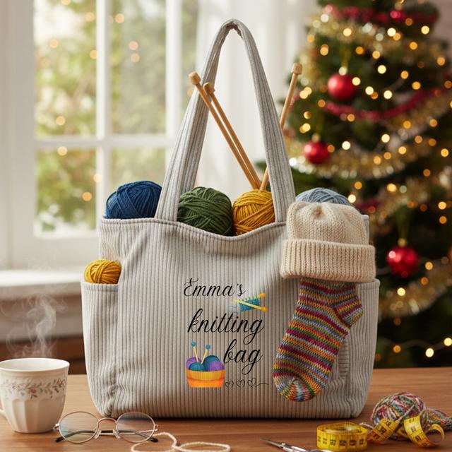 TEMU Custom-made Knitted Storage Bags Featuring Names | Yarn Organizers | Bags For Knitting And Crocheting | Presents For Grandma | Gifts For Mom | Birthday Presents | Christmas Gifts, Yarn Storage