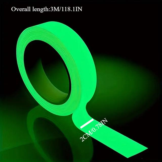TEMU 1 Roll Of -the-dark Tape, Adhesive Tape For Night Visibility, Safety Warning Tape For Security, And Home Decor
