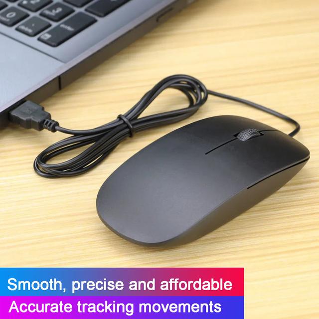 TEMU Ultra Thin Usb Wired Mouse 1200dpi 3d Optical Gaming Mice Mouses For Pc Laptop Notebook Computers Mini Mouse For Office Home
