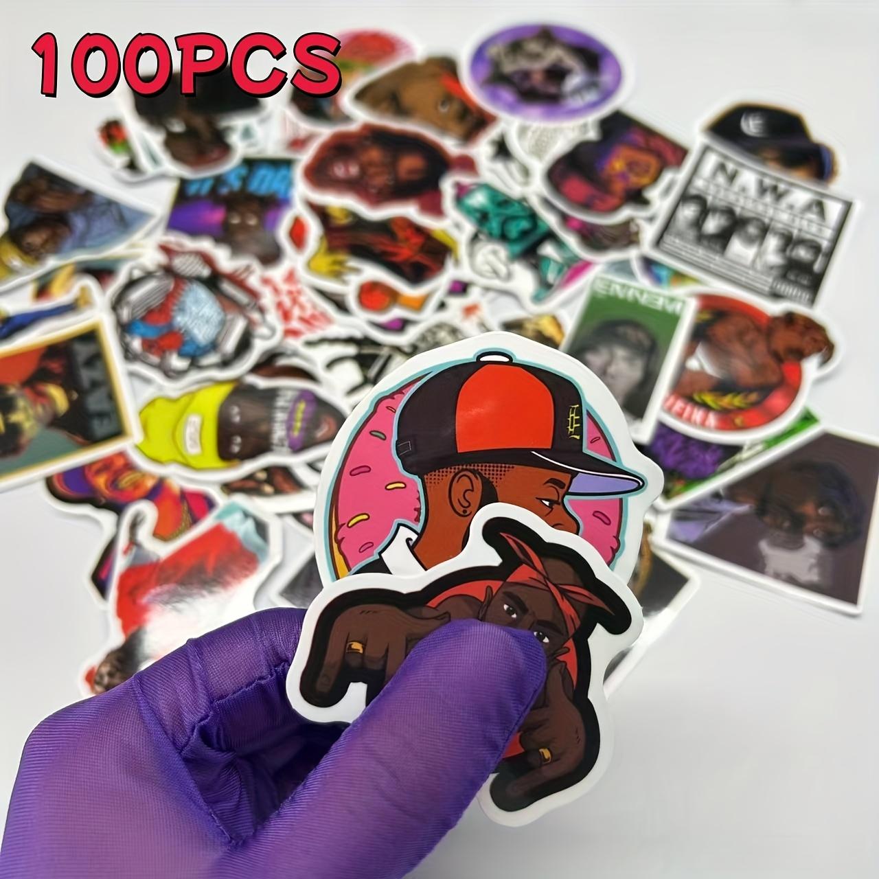 TEMU 100pcs Hip Hop Stickers Rapper Graffiti- Rap Rock Music Phone Laptop Water Bottle Vinyl Decals