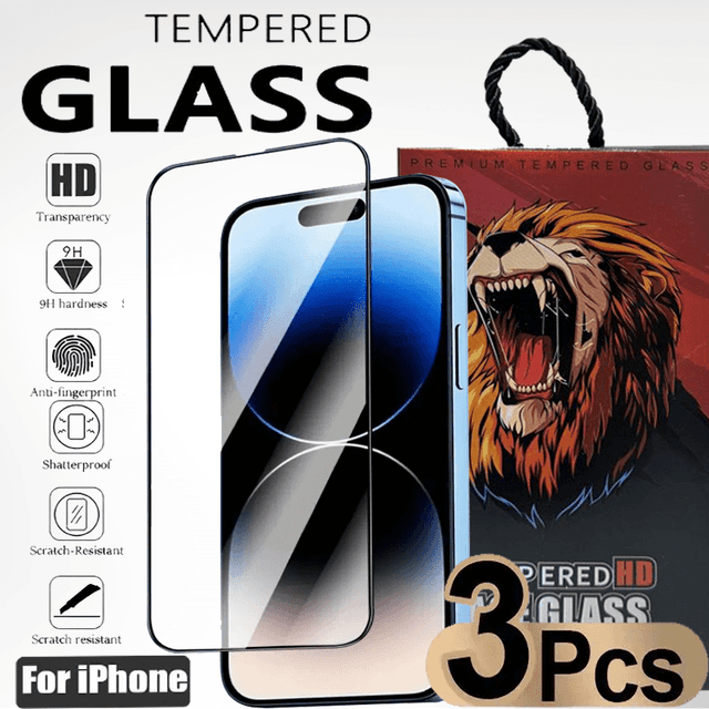 TEMU 3 Stück Gehärtetes Glas für for iphone 16 Pro Max / 16 Pro / 16 Plus / 16 / 15 / 14 / 13 / 12 / 11 Telefonbildschirm-Schutzfolie Schutzfolie Glas Smartphone